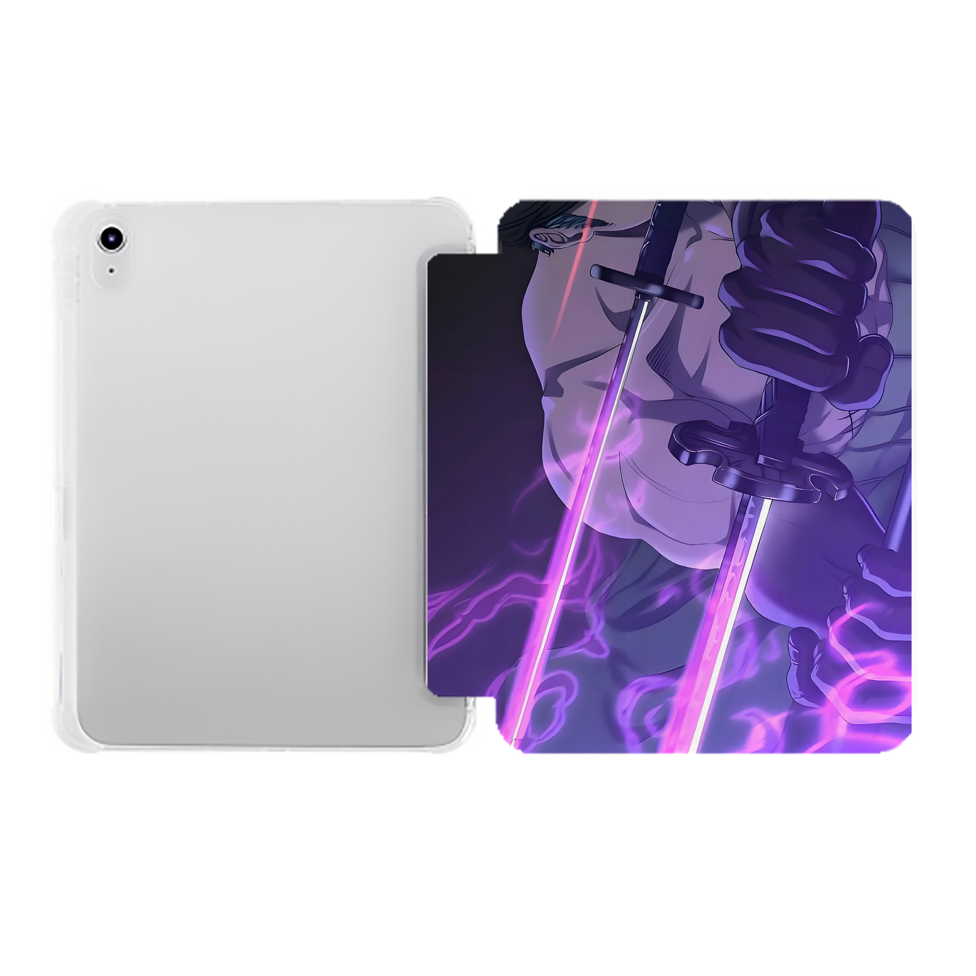（画像用） ワンピース ONE PIECE IPad ケース ペン収納付き 三つ折りスタンド PUレザー×シリコン 対応機種9.5/10.5/10.9インチ